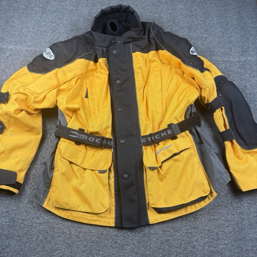 Joe Rocket Jacket Mens 2XL Yellow Ballistic Series Motorcycle Touring Armor Pads